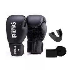 Kit Boxe Muay Thai Fheras Luva Bandagem Bucal Masculino