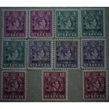 11 Estampillas Santa Lucia 2 Serie Con Fil Con Goma Nuevos