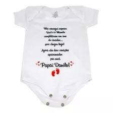 Body Baby Branco Personalizado Surpresa Mensagem Para Papai