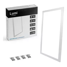 Kit2 Luminario Painel Retangular Embutir 12x62 Bivolt 20w Branco Frio Lumi