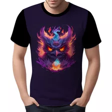 Camisa Camiseta Estampada Coruja Fogo Ilustração Moda 4