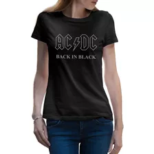 Baby Look Feminina Rock Acdc Back In Black 100% Algodão