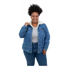 Jaqueta Jeans Feminina Plus Size Forrada