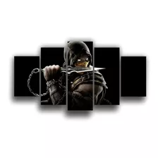 Quadro Mosaico 5 Peças Mortal Kombat Scorpion 4k Lindo