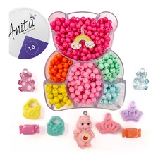 Miçangas Kit Completo Com Pingentes Urso Elastico Pulseiras