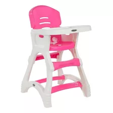 Silla Alta Dinner Rosa Con Blanco