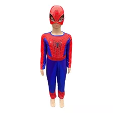 Fantasia Infantil Longa Homem Aranha C/ Meia Mascara E Enchi