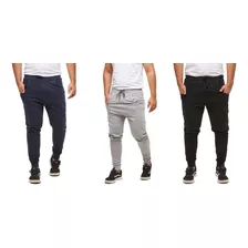 Combo 3 Calça Moleton Masculina Skinny Slim Sport Luxo M5 