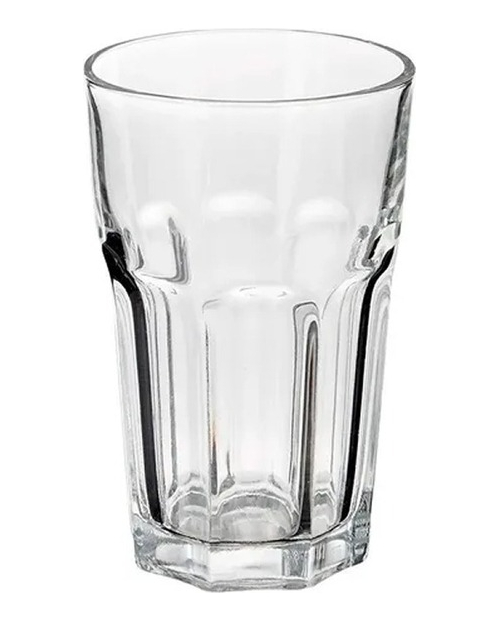 Vaso Trago Largo De Acrilico Facetado 330ml Transparente X32