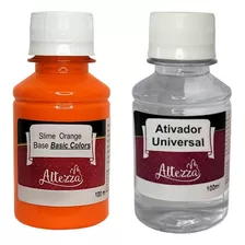 Ativador De Slime 100ml + 100ml Slime Basic Colors Orange