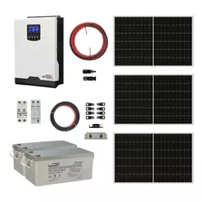 Kit Solar Inversor Cargador 3kw 4,8kwh Día Mppt Renogen