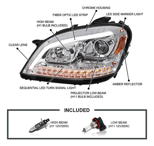 Par Faro Led Mercedes-benz Ml320 Cdi 2008 3.0l Foto 3