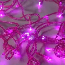 Pisca De Natal 100 Lampadas Led Rosa 8 Funções E Luz Fixa