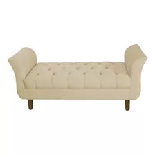 Recamier Estofado Para Sala Estar 100 Cm Grécia Suede Bege