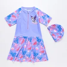 Lindo Traje De Baño Kuromi Kitty Cat Para Niñas