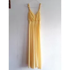 Vestido Viscosa, Color Amarillo Pastel, Marca Alto Roma, M/l