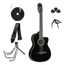 Kit Violão Elétrico Tagima Preto Nylon Ac60 Bk C/ Acessórios