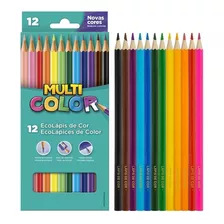 Lápis De Cor Multicolor Faber Castell Escolar 12 Cores Cor Da Marcação Colorido