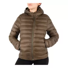 Campera Puffer Hifel Con Capucha Mujer Verde