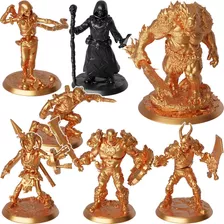 Rpg Dungeons And Dragons Pack Com 7 Miniaturas Heróis Silver