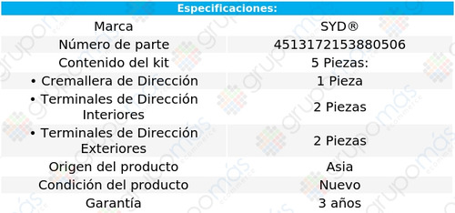 Set Cremallera Y Terminales Syd Para Ford Taurus 1986 A 1995 Foto 3