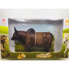 Miniatura Animal Fazenda Touro Marrom Chifre G Borracha