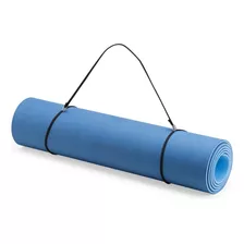 Esteira De Yoga Tpe Pilates Ginástica Pular Corda Exercícios Cor Azul