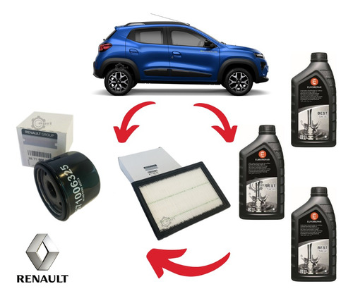 Kit Filtros Kwid Renault Original + Aceite Sinttico 5w40 Foto 2