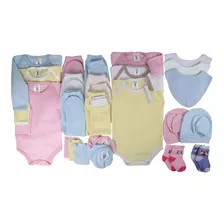 Kit C/29 Pçs Roupas Bebes Ribana Enxoval Para Recém Nascido 