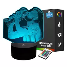 Lámpara De Noche Led Messi Mundial Fútbol Regalo Holograma