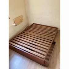 Oferta Cama Madera Maciza 2plazas Cajoneras Unica Otro Nivel