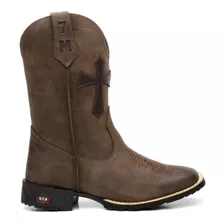 Bota Texana Masculina Marrom Botina Country 7mboots