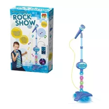 Brinquedo Microfone Infantil Azul Som E Entrada Mp3 - 5897