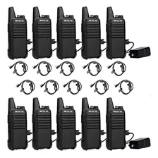 10 Pcs Radios Mini Walkie Talkie Retevis Rt22 Con Audífonos