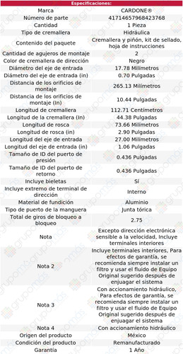 1 Cremallera Hidrulica Mercedes-benz C320 01 Al 05 Reman Foto 5