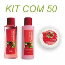 Kit 50 Amenities Shampoo+condicinador+sabonete Castanha