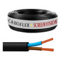 Fio Cabo Pp 4mm Flexivel 2x4mm 2 Vias Rolo 50 Metros Para Extensão Cor Preto Marca Screen Vision
