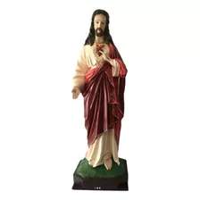 Iamgem Do Sagrado Coração De Jesus Em Gesso 88cm