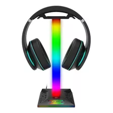 Soporte Audífonos Rgb Con Puertos Usb Y Jack De Audio Piifox