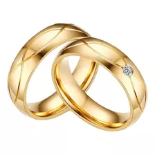 Aros De Matrimonio Enchape Oro 18k Aniversario Joyería Gold