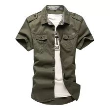 Camisas Tácticas Cargo De Algodón De Manga Corta Para Hombre