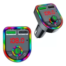 Reproductor Transmisor Automóvil Radio Fm Bluetooth Led Rgb