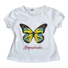 Blusa Infantil T-shirt Modinha Verão Blogueirinha Lançamento