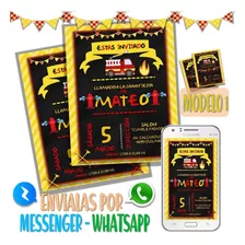 Tarjeta Invitacion Digital Bombero Bomberito Whatsapp M2