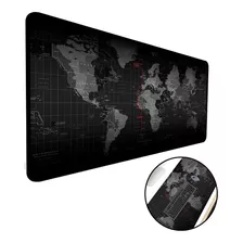 Mouse Pad Gamer Speed Extra Grande Mapa Mundi Preto 100x50cm