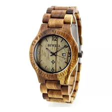 Reloj Para Hombre De Madera De Cebra De Bamboo Pulsera