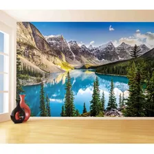 Papel De Parede 3d Paisagem Lago Montanha Céu M² Nlk98