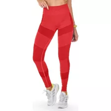 Calça Legging Fitness Sem Costura-v02 Vermelho