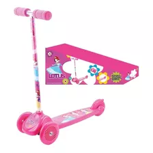 Patinete Rosa Infantil Crianças Princesas Com 3 Rodas