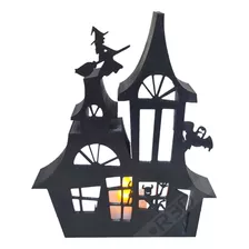 Mini Casa Mal-assombrada Enfeite Halloween Com Led Mod. 2